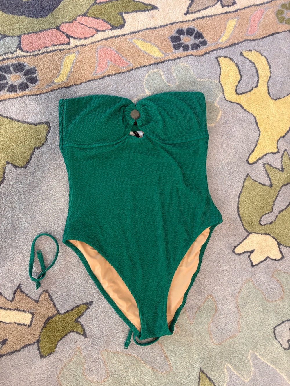 J. Crew Emerald Green Strapless Swim Bottoms with Ring Accent